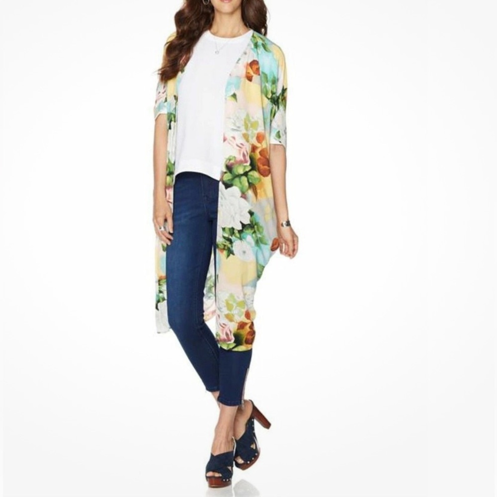 Melissa McCarthy Seven7 Floral Open-Front Kimono NWT kimono